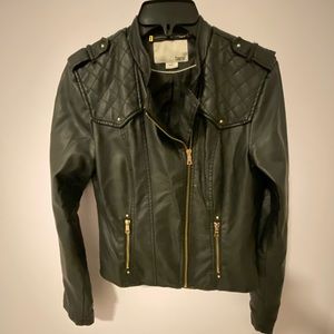 Bar III Black Leather Jacket